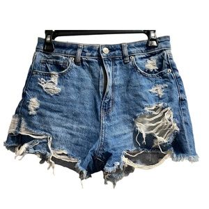 American‎ Eagle Distressed Comfort Stretch Waistband Mom Shorts sz. 2
